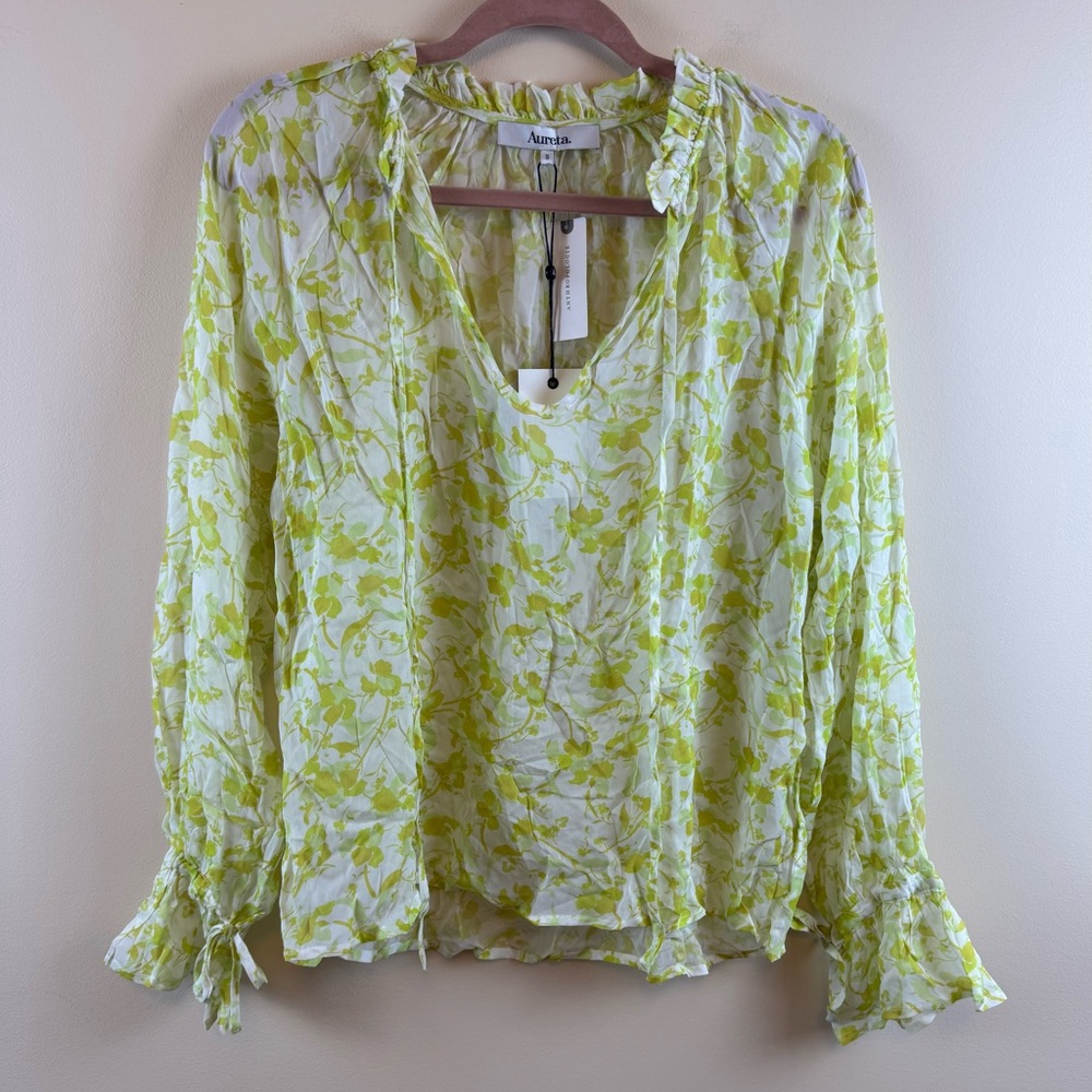 Anthropologie Aureta Sheer Printed Blouse - Picture 2 of 5